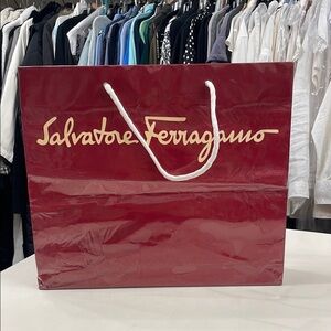 Salvatore Ferragamo Burgundy Tote Bag
